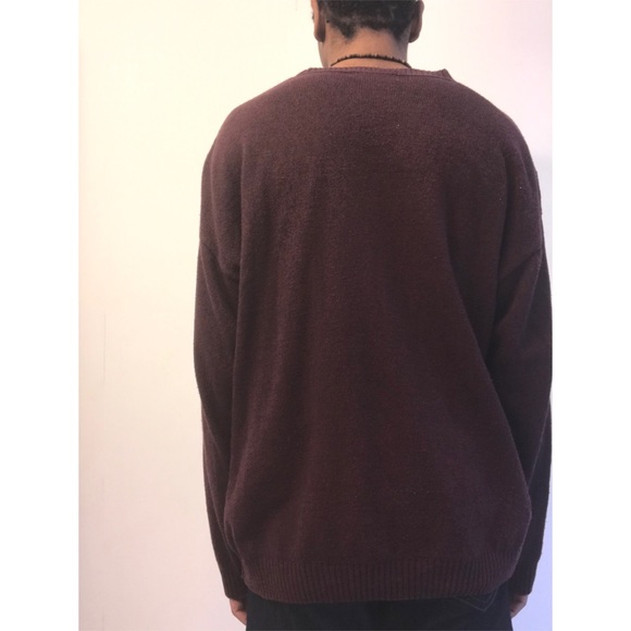 Maroon Cotton Blend Sweater - Picture 3 of 3